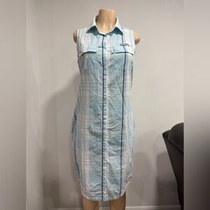 Columbia Sleeveless Plaid Shirt Dress Size Medium